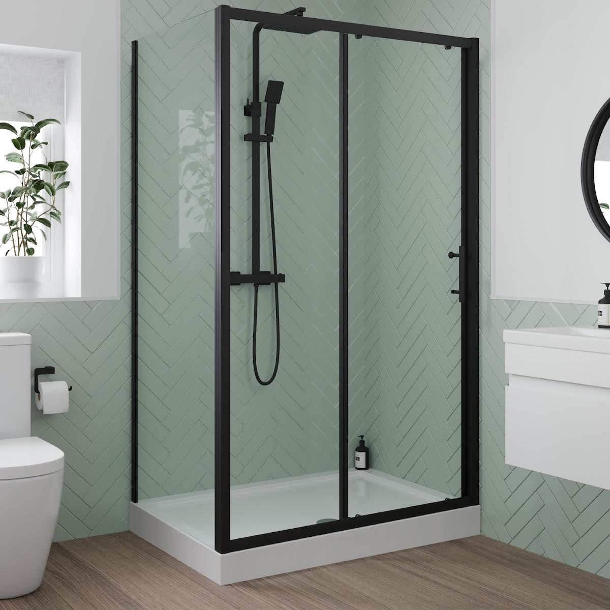 luxura-sliding-shower-enclosure-1000-x-800mm-with-raised-non-slip-tray-and-waste-6mm-black