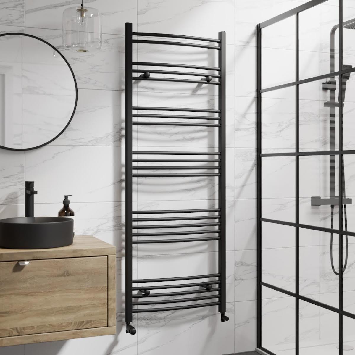 duratherm-curved-heated-towel-rail-matt-black-1600-x-600mm