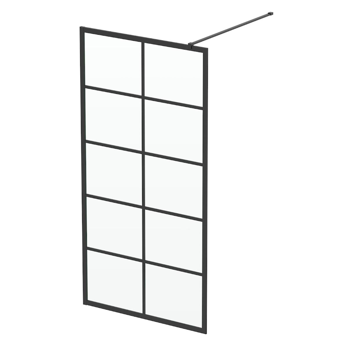 diamond-grid-glass-wet-room-shower-screen-1000mm-8mm-black