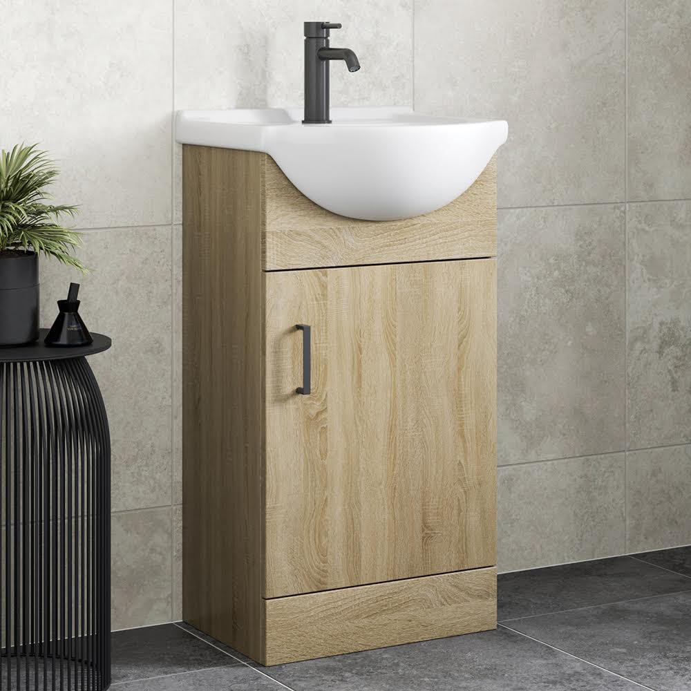 alpine-oak-freestanding-cloakroom-vanity-unit-with-basin-450mm