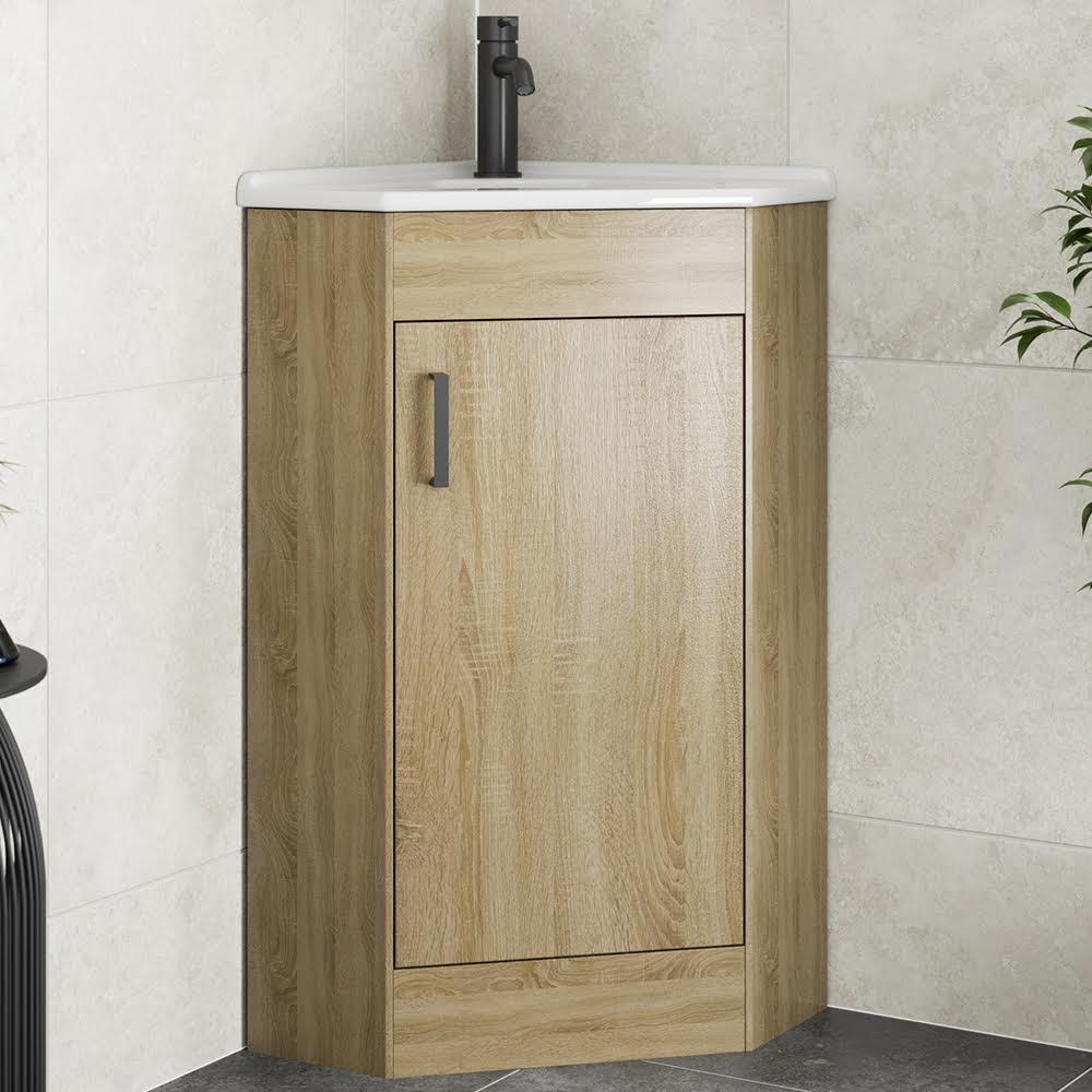 alpine-oak-single-door-corner-vanity-unit-585mm