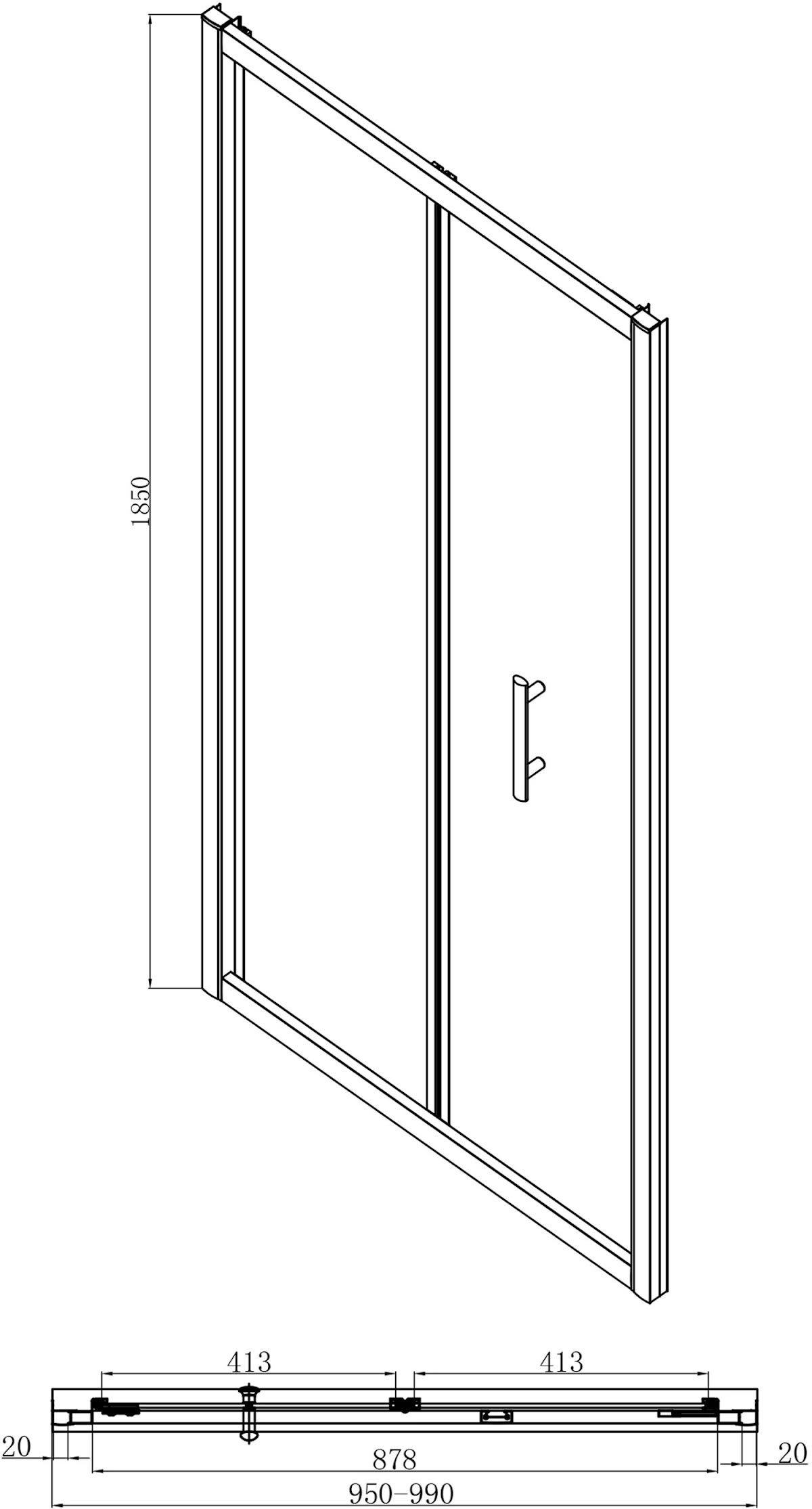 luxura-bifold-shower-door-1000mm-6mm