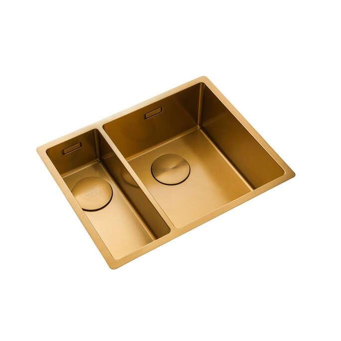 rangemaster-spectra-555mm-x-440mm-15-bowl-gold-lh-stainless-steel-kitchen-sink-inc-waste