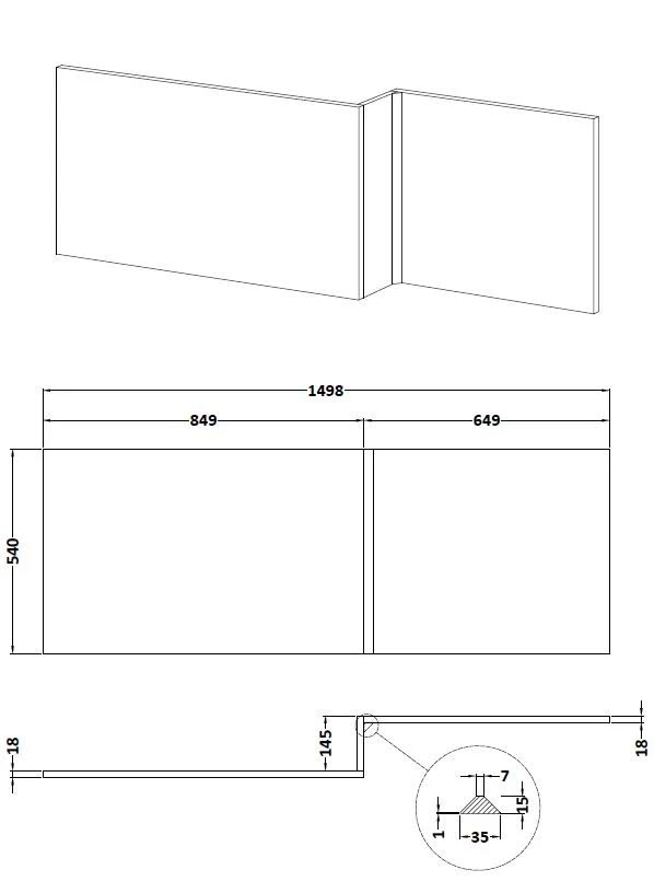 ceramica-l-shaped-1500mm-shower-bath-shower-screen-bath-panel-rh