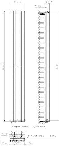 duratherm-vertical-oval-tube-double-panel-designer-radiator-1800-x-240mm-black