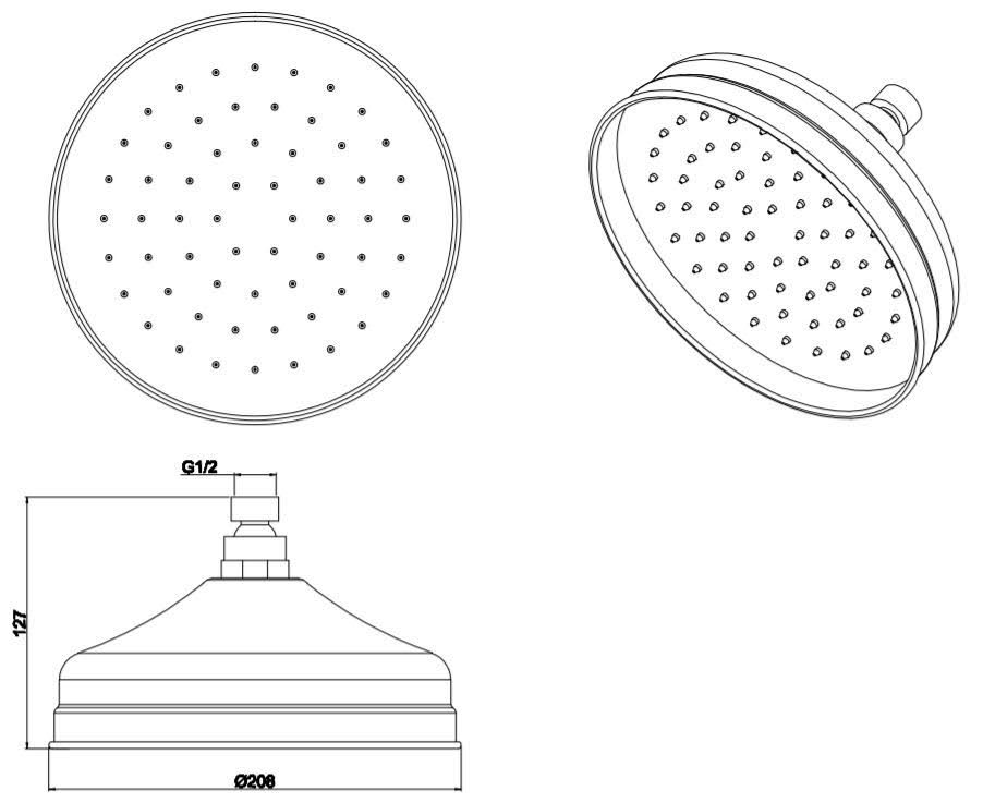 park-lane-wall-mounted-traditional-drencher-shower-head