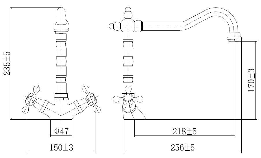 park-lane-traditional-kitchen-mixer-tap-with-crosshead-levers-brushed-nickel