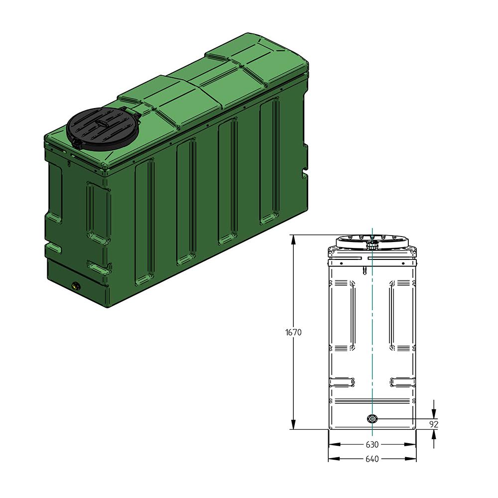 harlequin-diamond-1400ssl-bunded-super-slim-oil-storage-tank