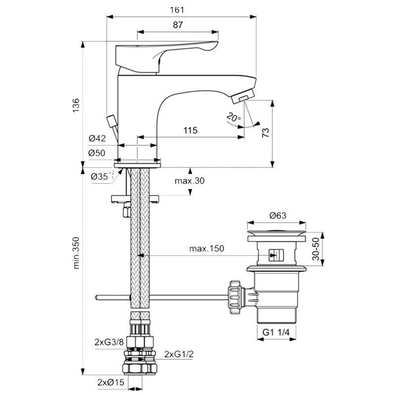 ideal-standard-alpha-deck-mounted-basin-mixer-with-pop-up-waste-chrome