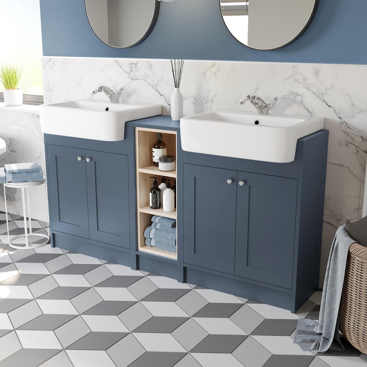 park-lane-winchester-blue-double-vanity-unit-and-shelves-1540mm