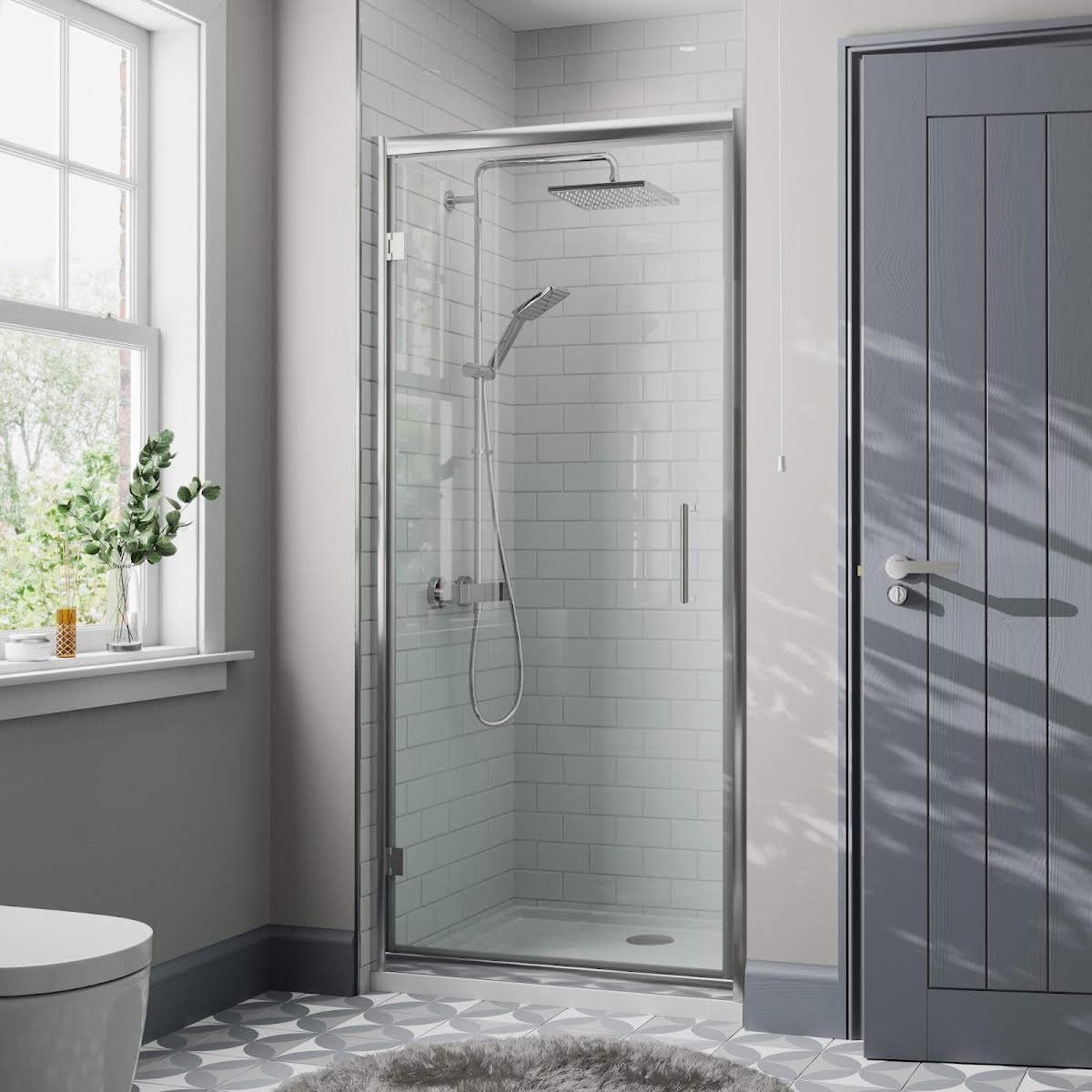 diamond-framed-hinged-shower-door-760mm-8mm