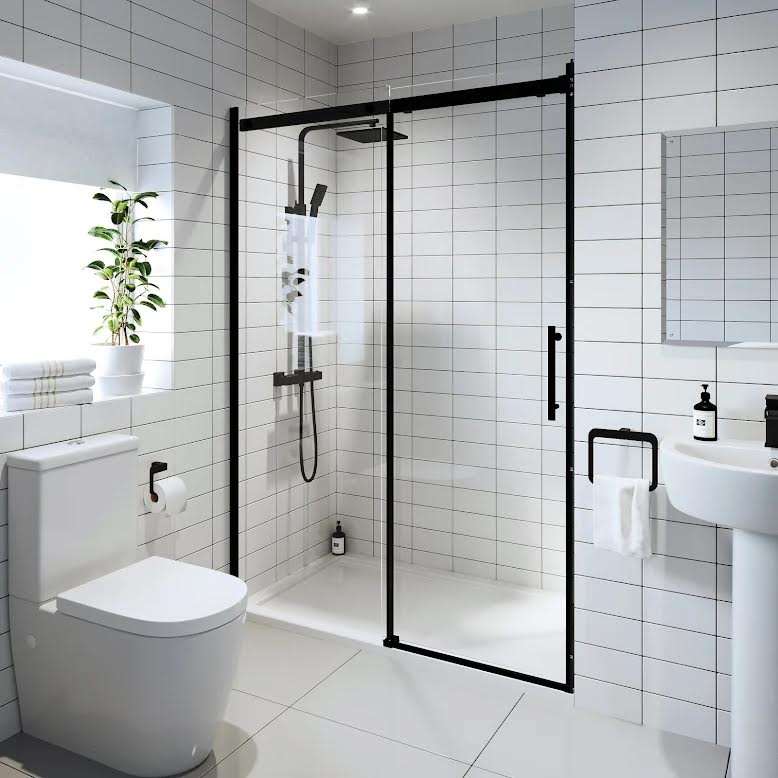 diamond-frameless-sliding-shower-door-1200mm-8mm-black