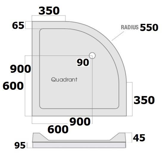 podium-quadrant-raised-non-slip-shower-tray-900mm-with-waste