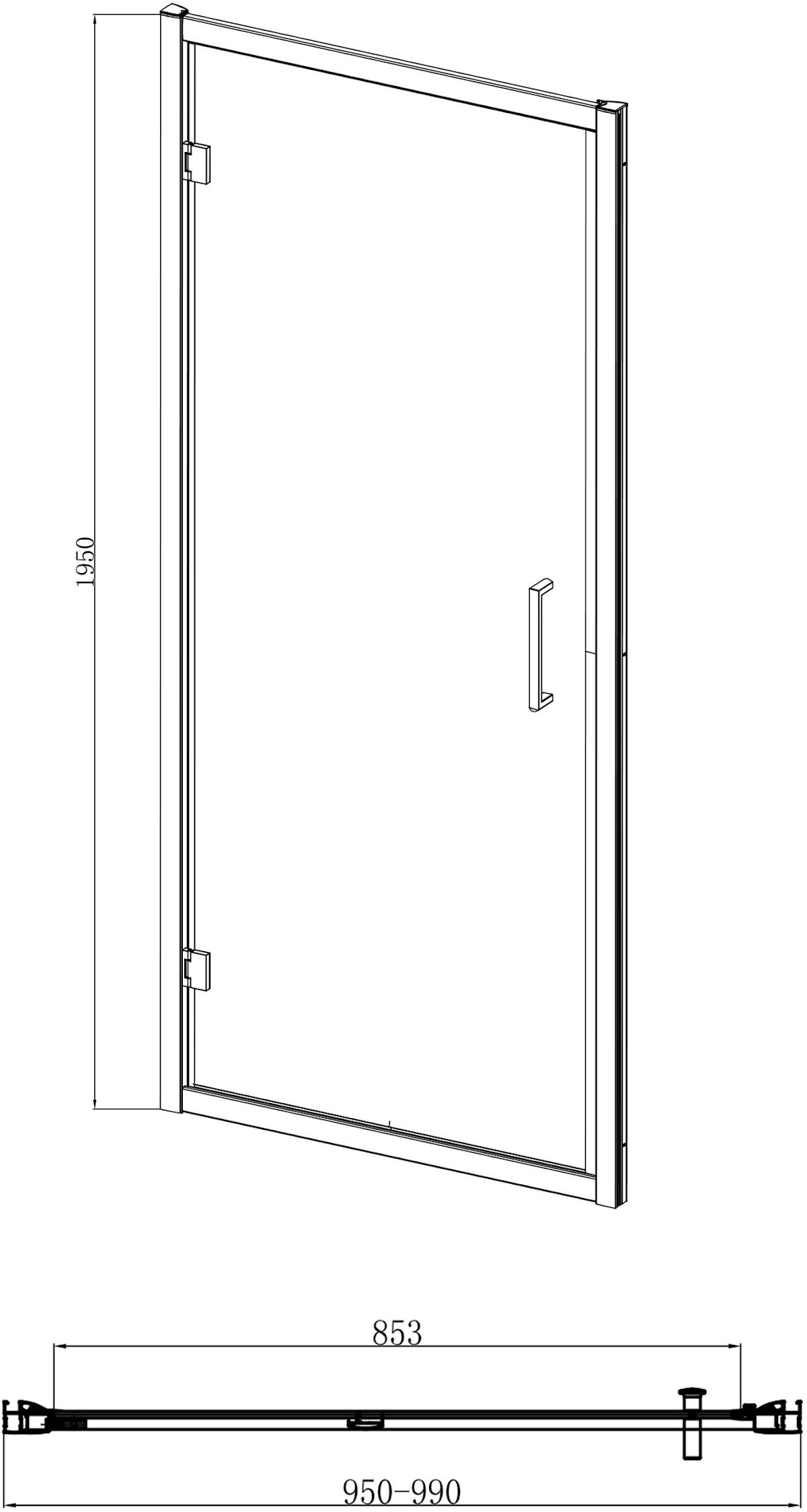 diamond-hinged-shower-enclosure-1000-x-900mm-with-raised-tray-and-waste-8mm