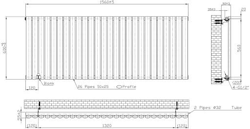 duratherm-horizontal-oval-tube-single-panel-designer-radiator-600-x-1560mm-black