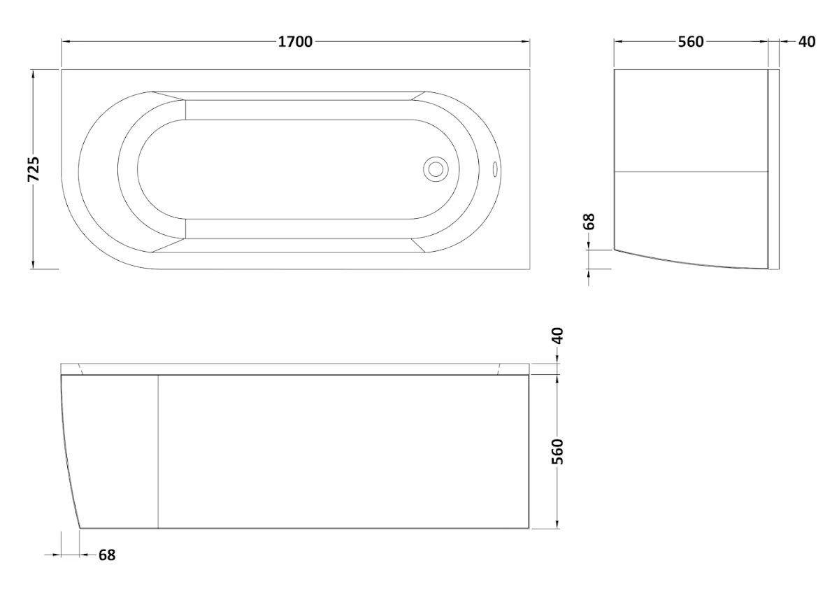 ceramica-j-shaped-1700mm-shower-bath-curved-shower-screen-single-ended-rh