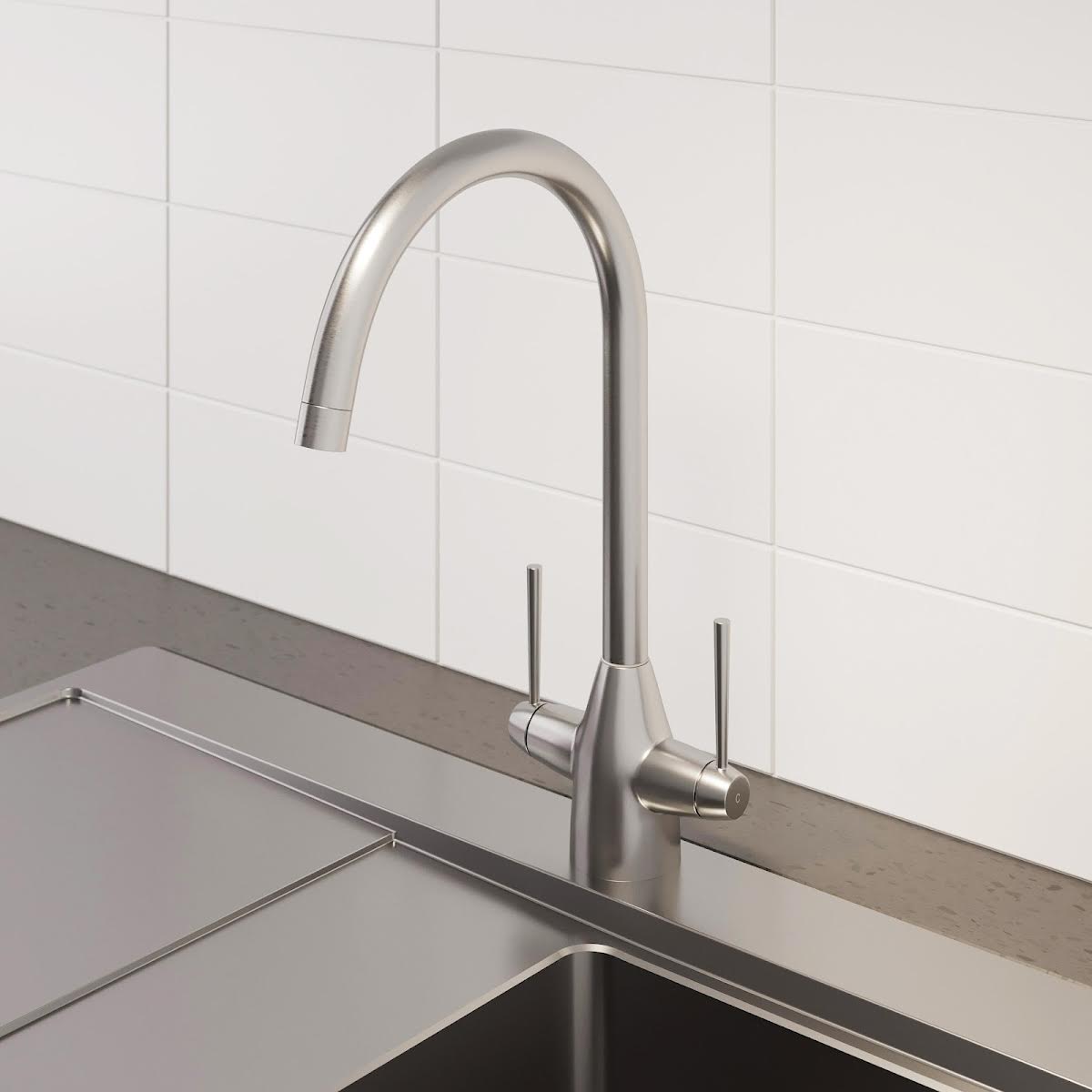 sauber-vevey-kitchen-mixer-tap-brushed-finish