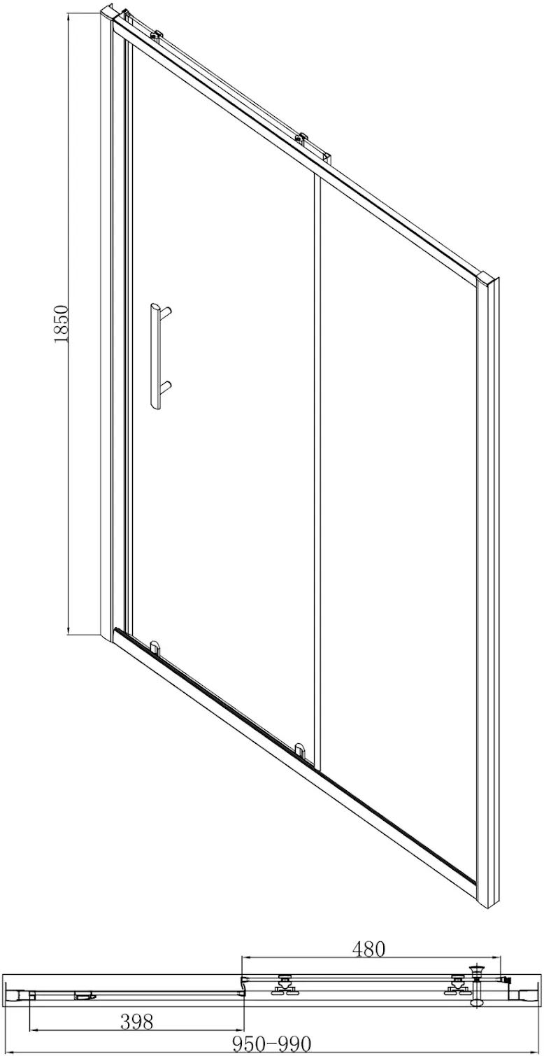 luxura-sliding-shower-door-1000mm-6mm-black