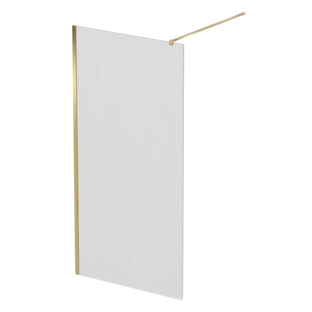 diamond-fluted-walk-in-shower-screen-1200mm-with-tray-8mm-brass