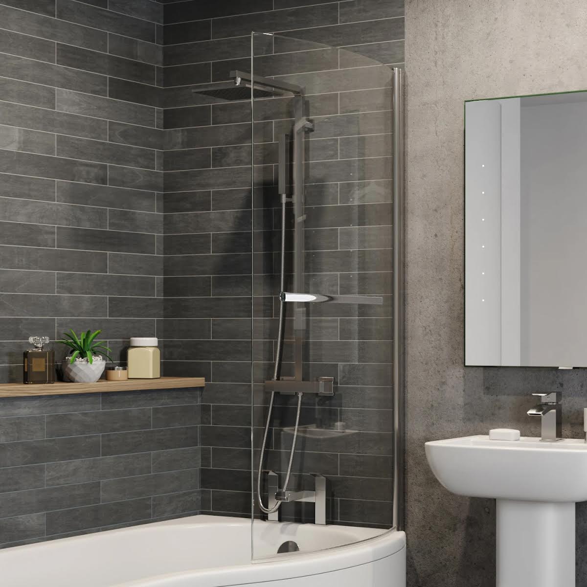 ceramica-p-shaped-1600mm-shower-bath-shower-screen-with-rail-bath-panel-rh