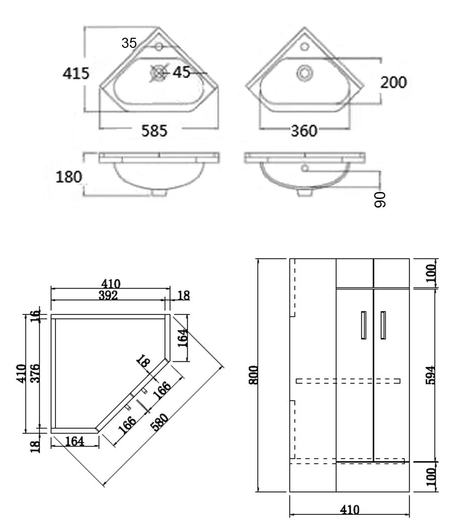 alpine-white-double-door-corner-vanity-unit-585mm