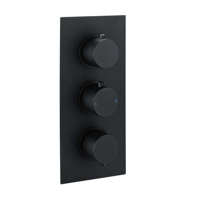 rak-ceramics-round-dual-outlet-3-handle-thermostatic-concealed-shower-valve-in-black