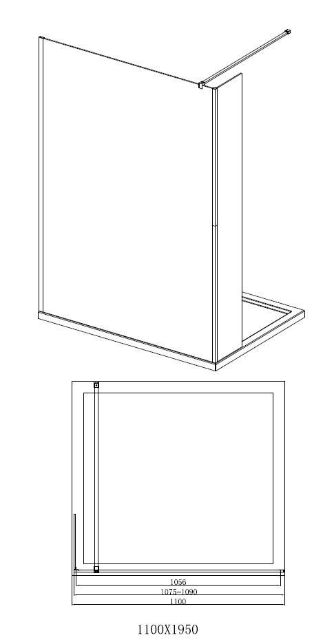 diamond-wet-room-shower-screen-1100mm-with-hinged-return-panel-8mm-chrome