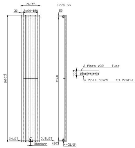 duratherm-vertical-oval-tube-single-panel-designer-radiator-1600-x-240mm-white