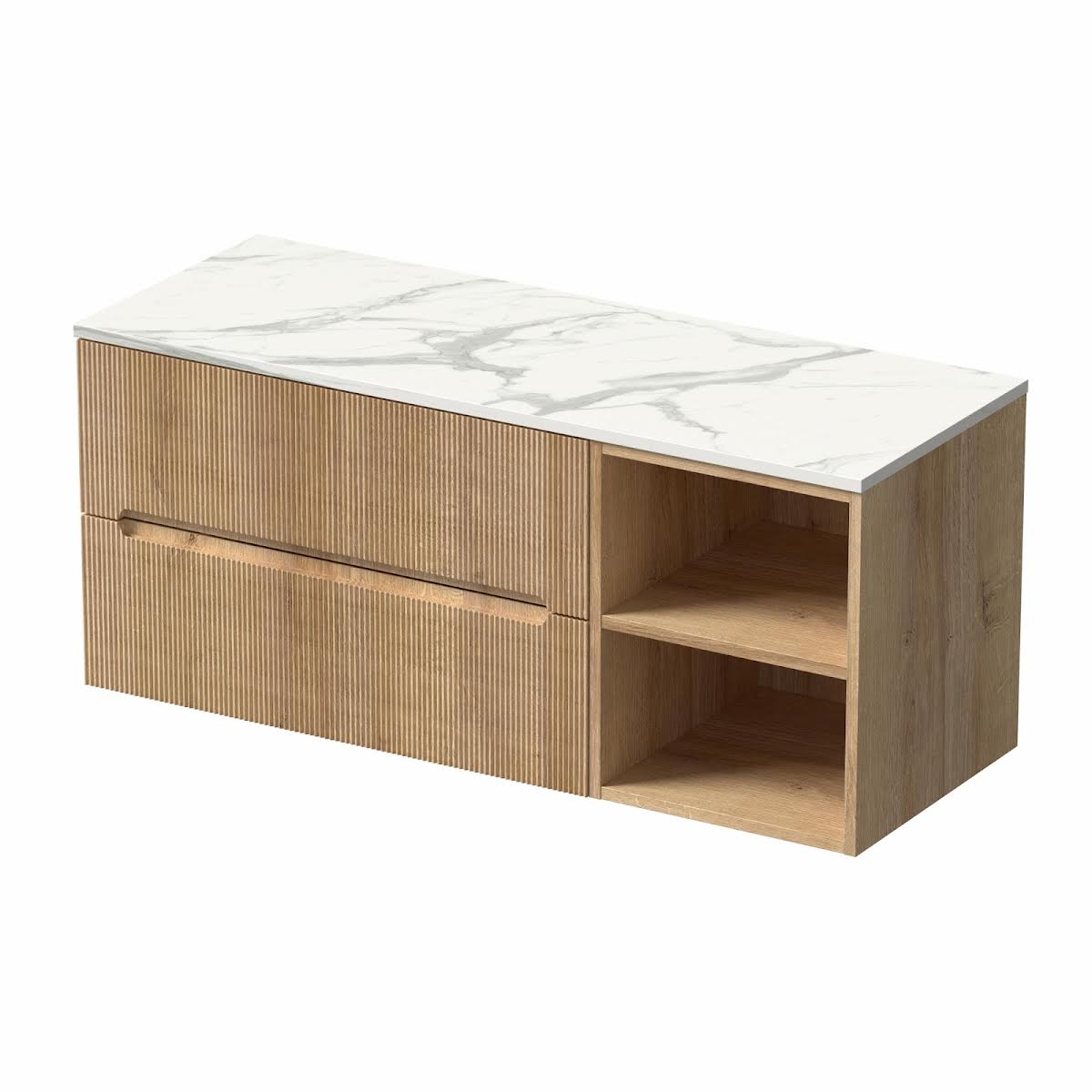 vitusso-fluted-wood-wall-hung-bathroom-vanity-unit-without-basin-1200mm-white-marble-top