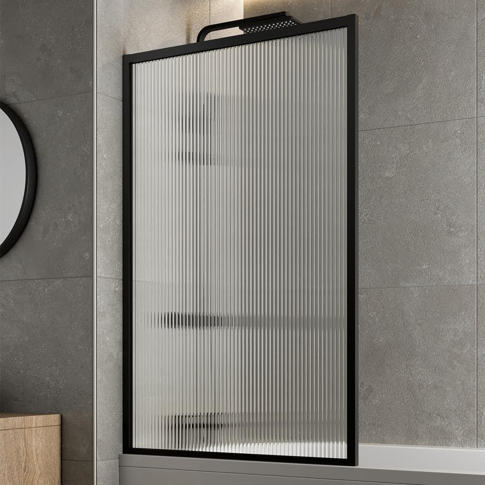 luxura-square-framed-fluted-bath-shower-screen-800mm-6mm-black