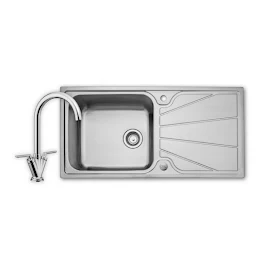 leisure-nimbus-1000x500mm-10-bowl-polished-stainless-steel-kitchen-sink-with-wn1-kitchen-mixer-tap-inc-waste