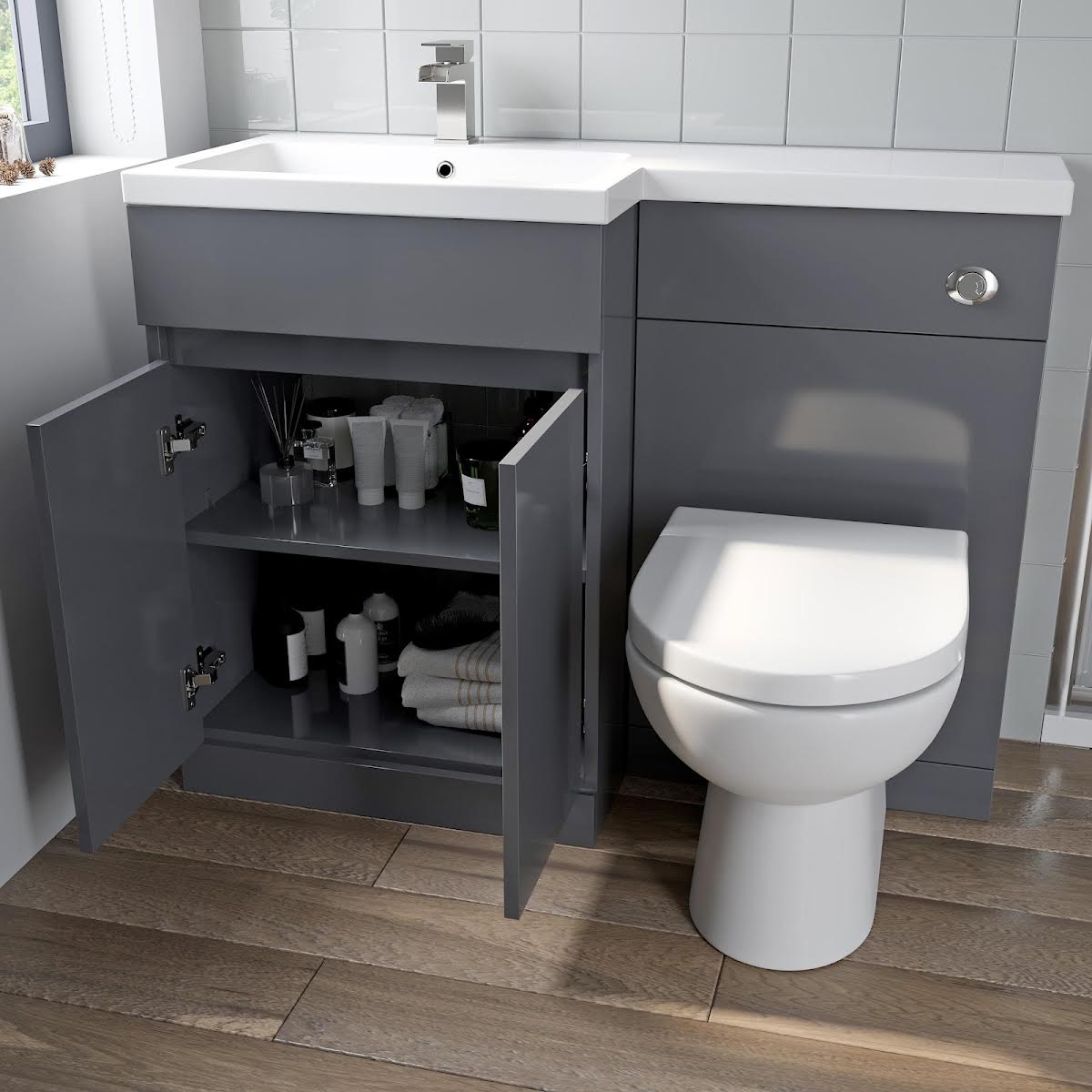 artis-centro-basin-vanity-unit-royan-toilet-combination-1100mm-grey-gloss-left-hand