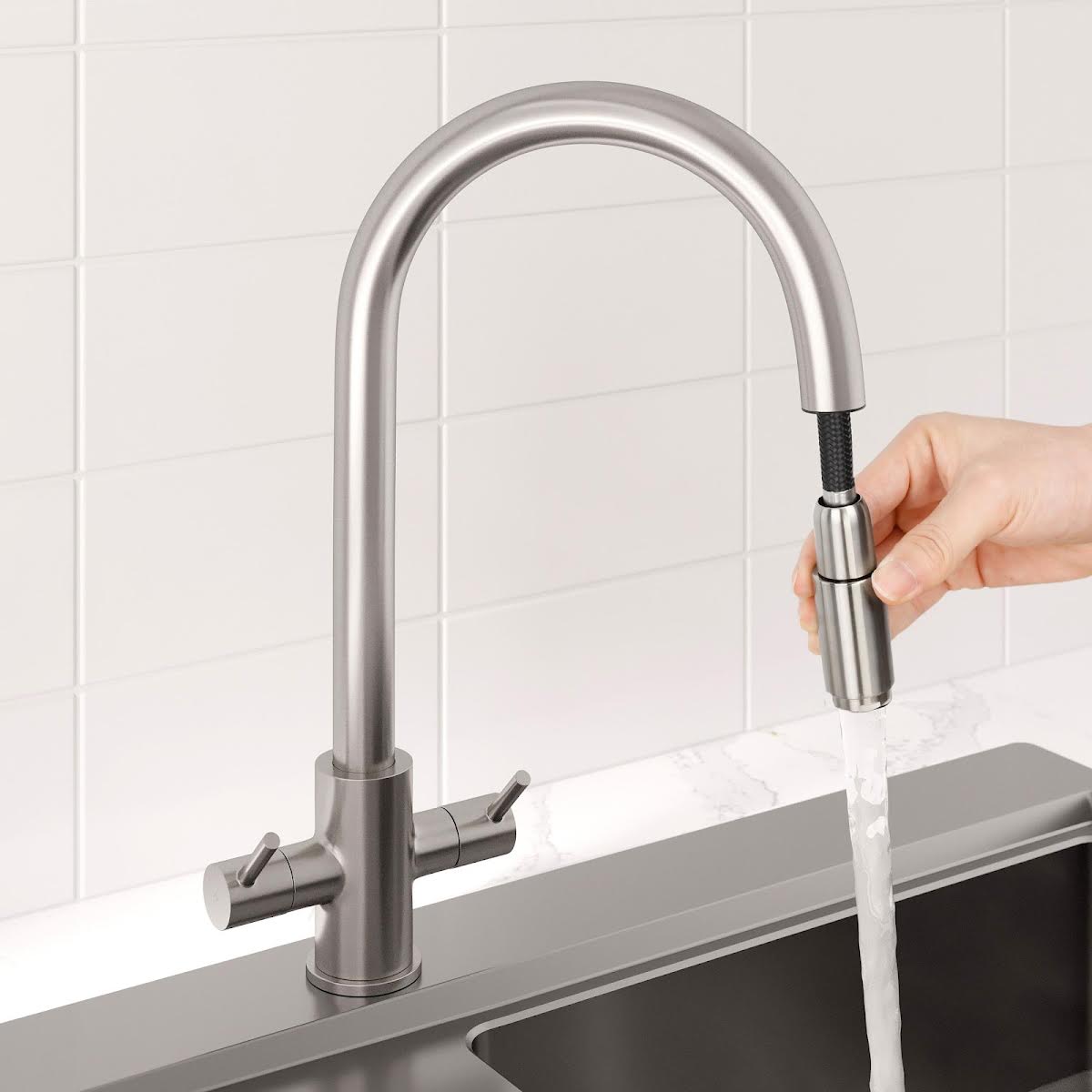 sauber-pull-out-kitchen-tap-dual-lever-brushed-nickel