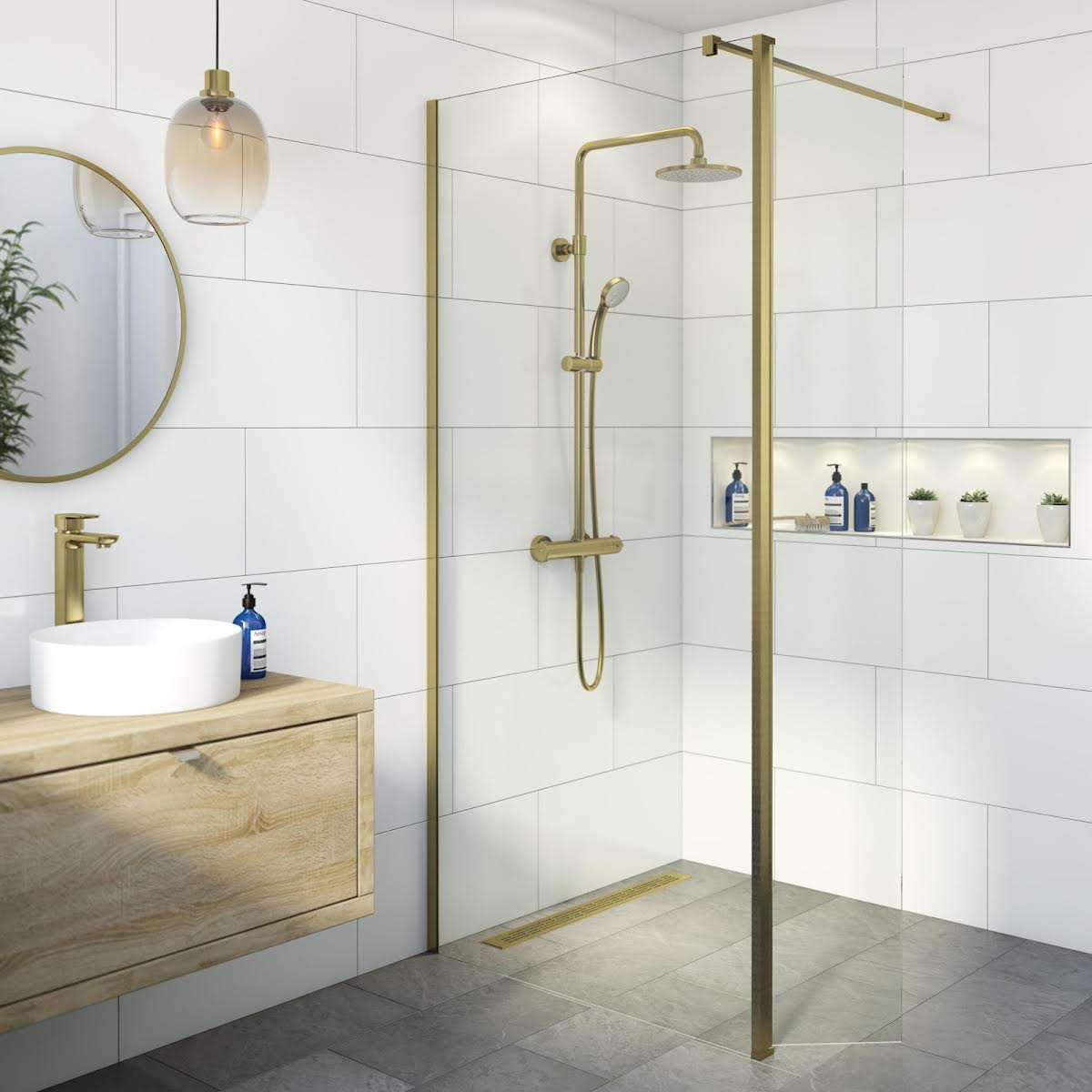 diamond-wet-room-shower-screen-1000mm-with-swivel-return-panel-8mm-brushed-brass