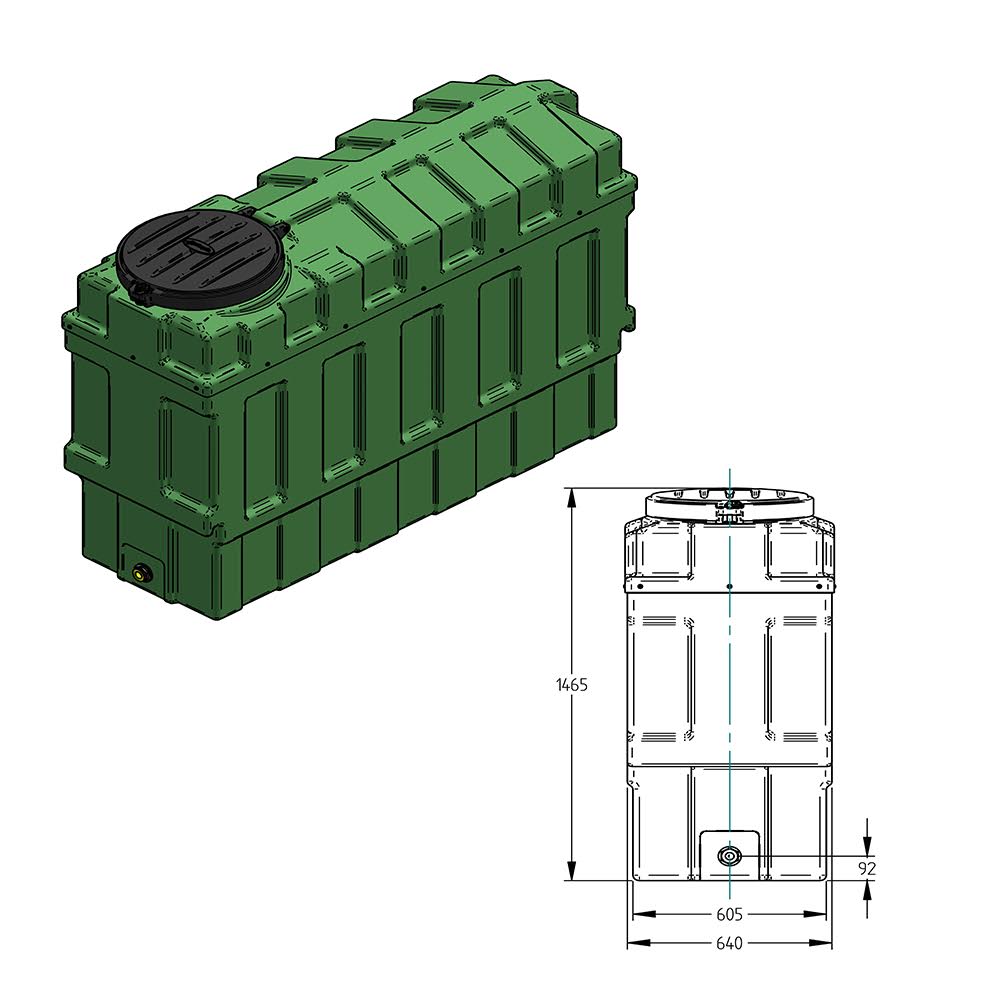 harlequin-diamond-1000ssl-bunded-super-slim-oil-storage-tank