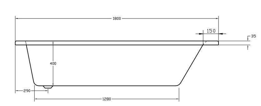 ceramica-single-ended-square-bath-1800-x-800mm