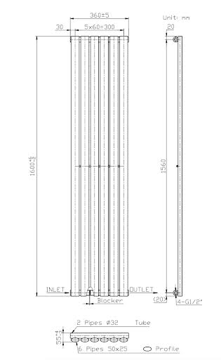 duratherm-vertical-oval-tube-single-panel-designer-radiator-1600-x-360mm-anthracite