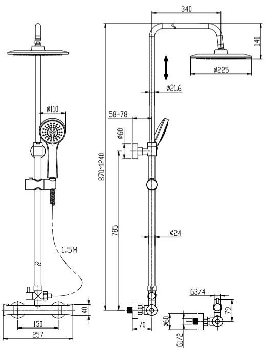 ceramica-p-shaped-1700mm-shower-bath-chrome-mixer-shower-bath-screen-panel-lh