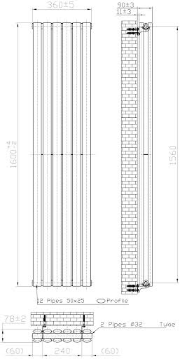 duratherm-vertical-oval-tube-double-panel-designer-radiator-1600-x-360mm-black