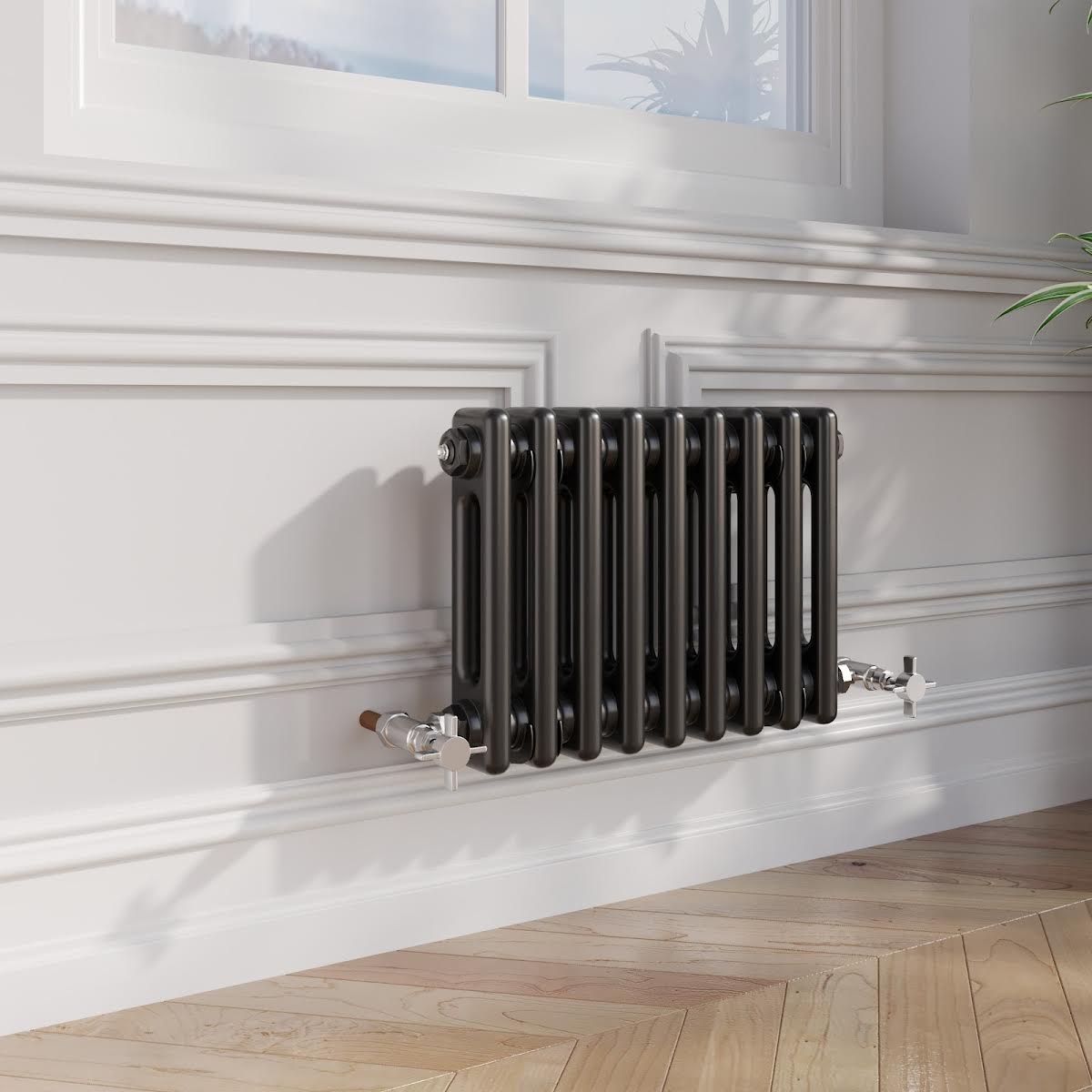 park-lane-traditional-colosseum-double-bar-column-radiator-black-300-x-425mm