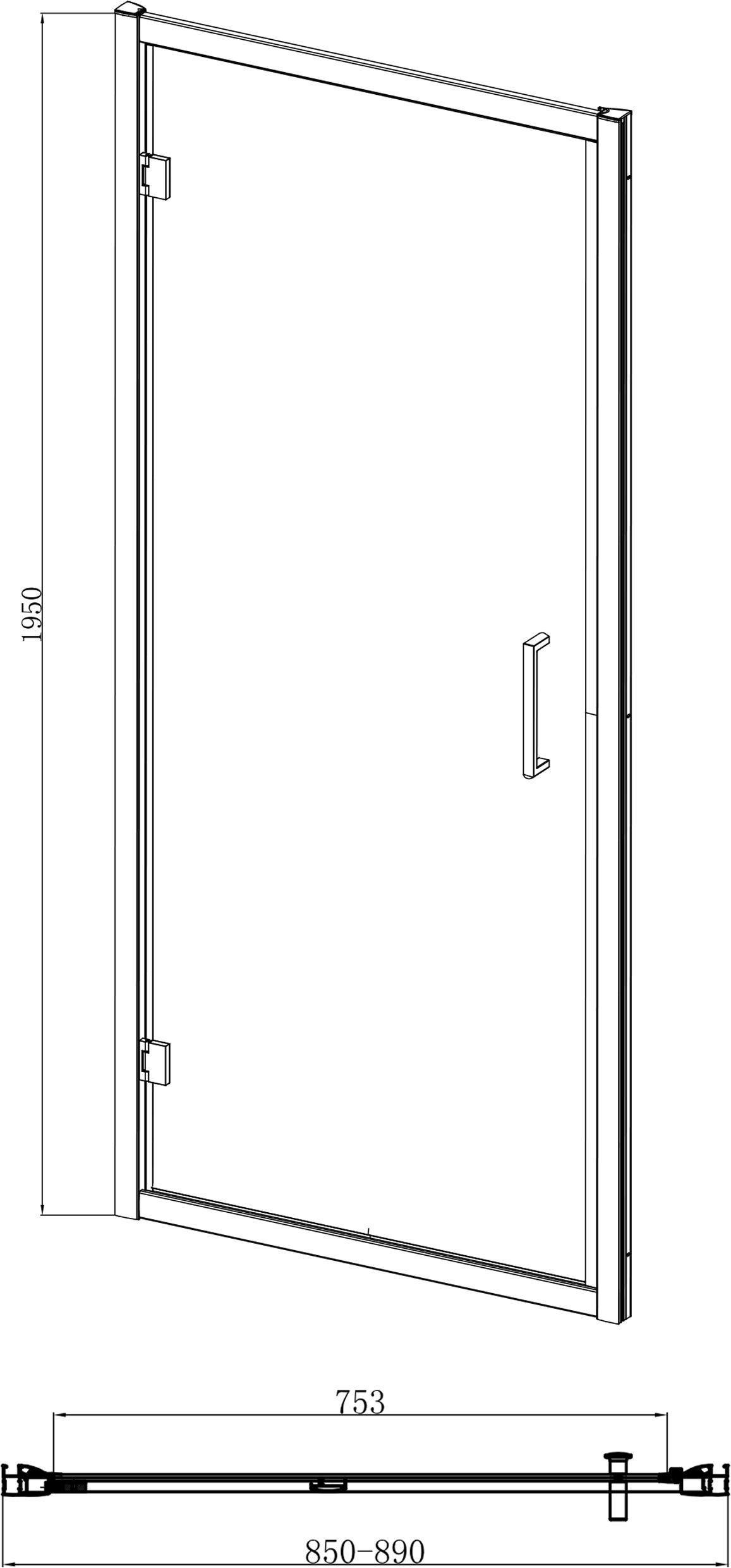 diamond-hinged-shower-door-900mm-8mm