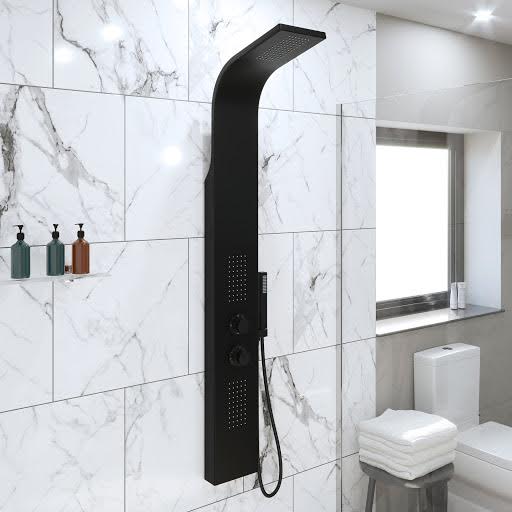 merano-thermostatic-shower-tower-panel-with-handset-2-body-jets-matt-black