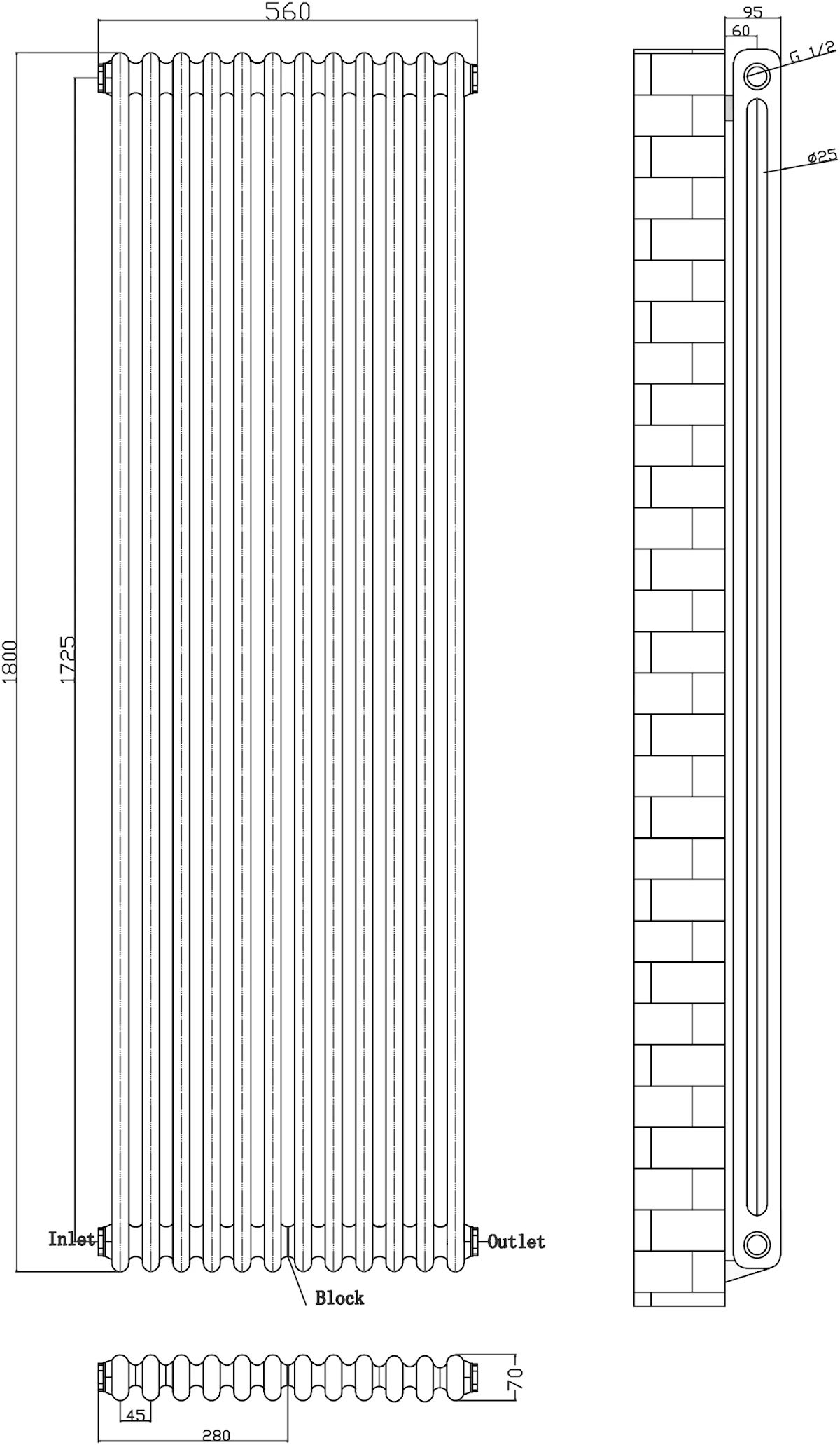 park-lane-traditional-vertical-colosseum-double-bar-column-radiator-black-1800-x-560mm