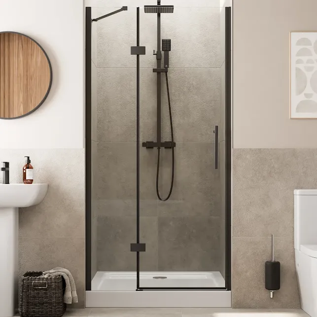 diamond-frameless-hinged-shower-door-1000mm-with-1000-x-700mm-raised-tray-and-waste-8mm-black