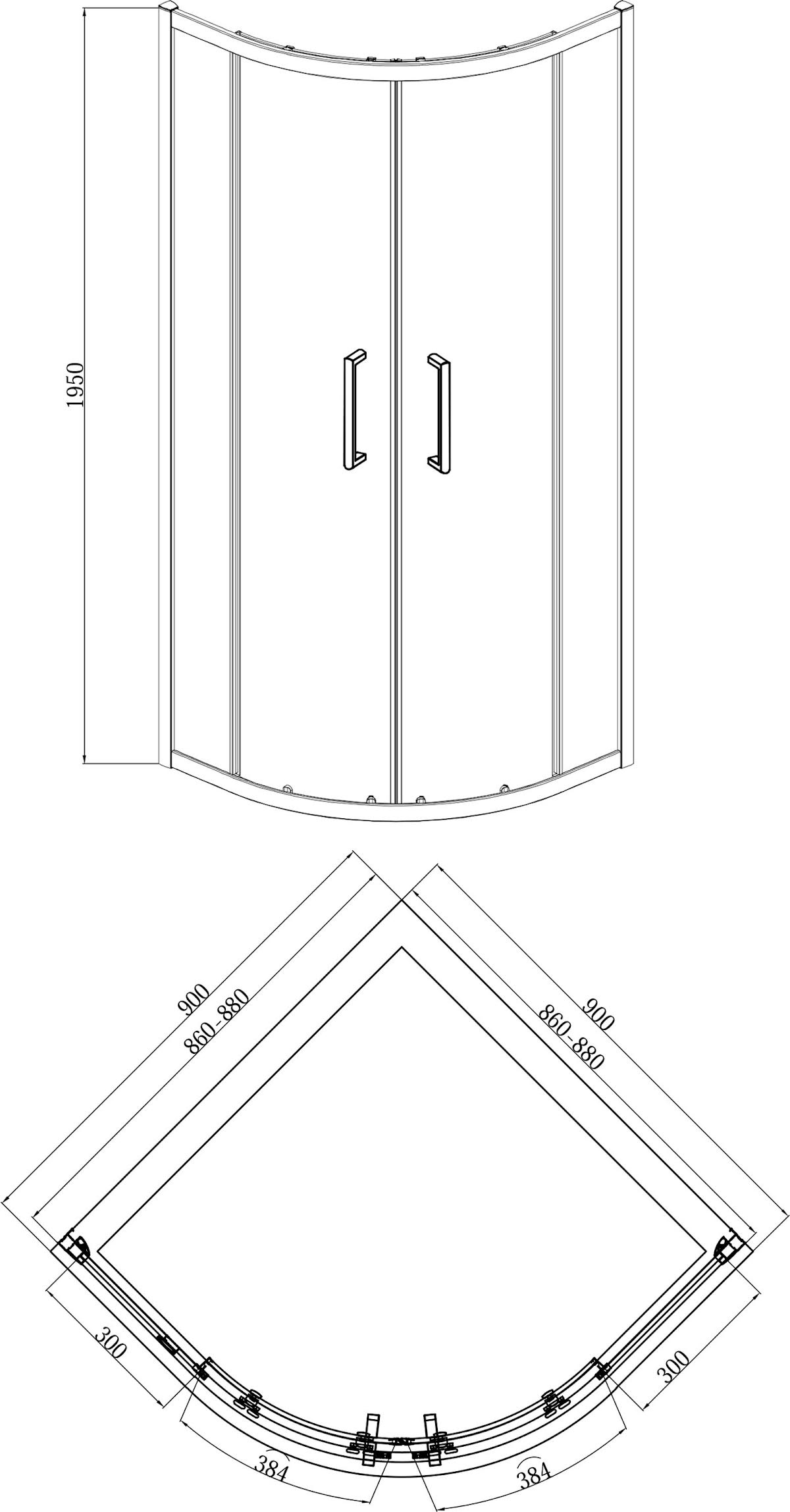 diamond-quadrant-shower-enclosure-900mm-with-tray-8mm