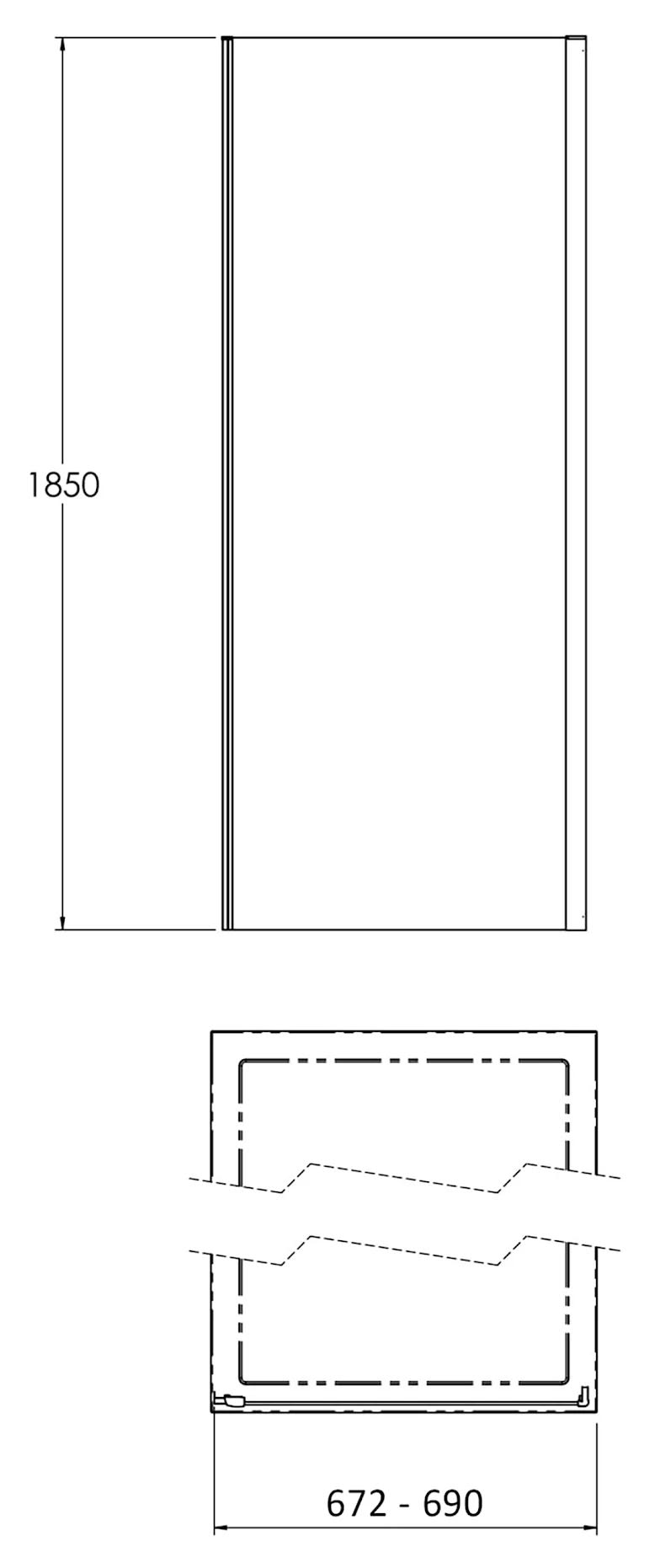 luxura-side-panel-700mm-6mm-chrome