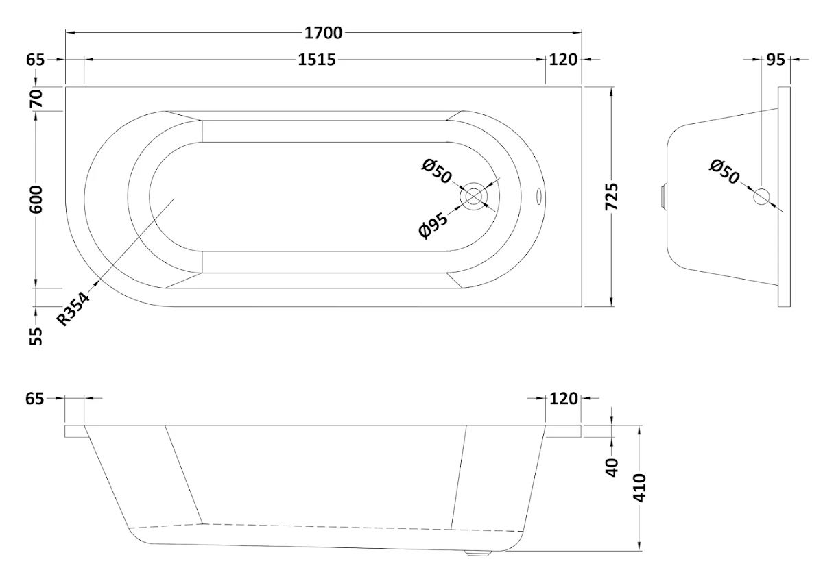 ceramica-j-shaped-1700mm-shower-bath-curved-shower-screen-single-ended-rh