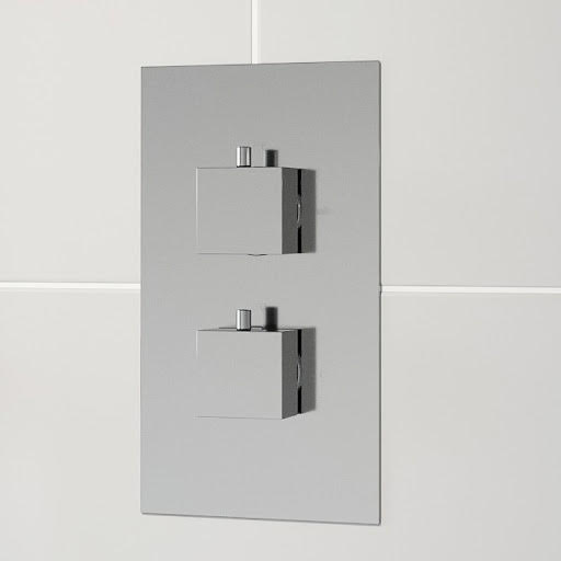 Architeckt Square Thermostatic Mixer Shower Valve - Concealed Twin Outlet