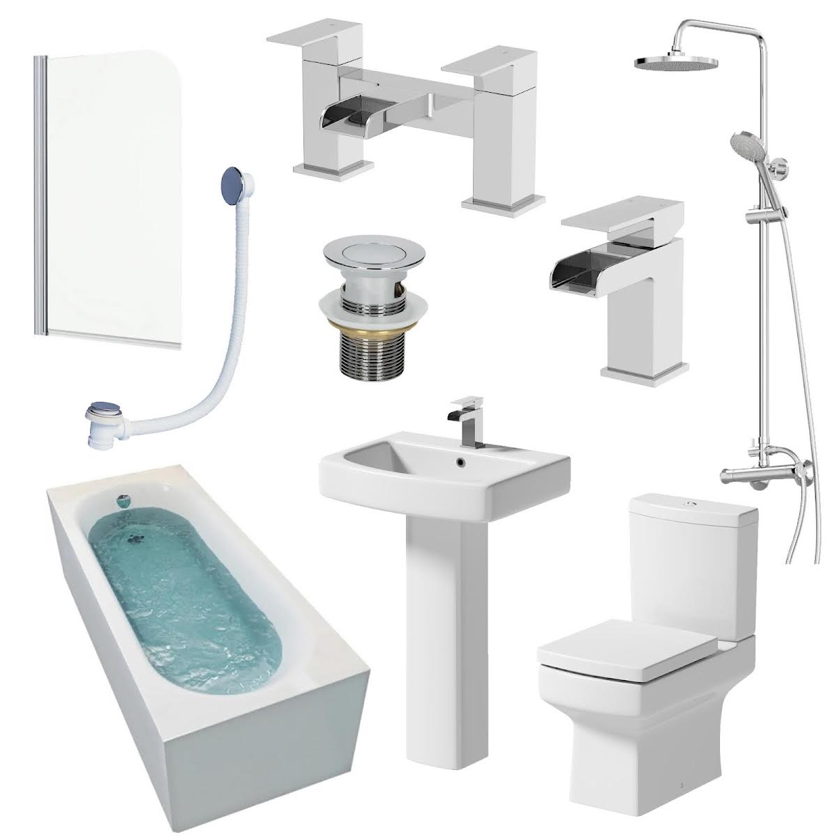 affine-royan-bathroom-suite-with-1700mm-bath-toilet-basin-taps-shower-screen-waste