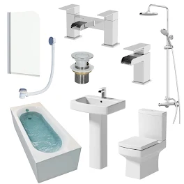 affine-royan-bathroom-suite-with-1700mm-bath-toilet-basin-taps-shower-screen-waste